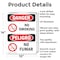 Signmission No Smoking Danger Sign, Aluminum, 10in W x 14in L, 2PK OS-2PACK-DS-A-1014-VS-1469 - alternate 6